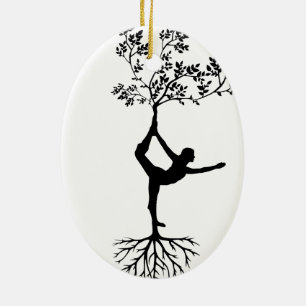 Yoga/Tree  Ceramic Ornament