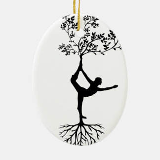 Yoga/Tree  Ceramic Ornament