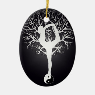 Yoga Tree Ceramic Ornament