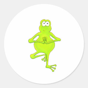 Yoga Tree Frog Classic Round Sticker