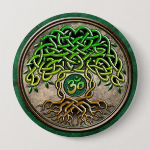 Yoga Tree of Life 4 Inch Round Button