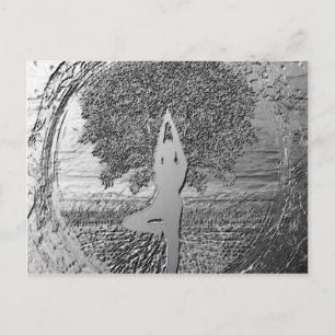 Yoga Tree of Life in Chrome Postcard