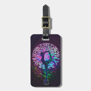 Yoga Tree Peace Rainbow Luggage Tag