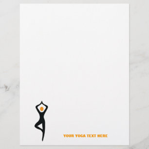 Yoga tree pose black, orange custom