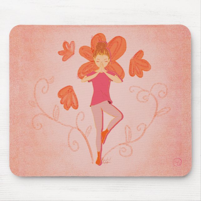 Yoga_ Tree Pose mouse pad (Front)