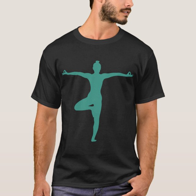 Yoga Tree Pose Vector T-Shirt (Front)