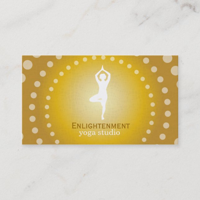 Yoga Tree Pose (white) Business Card (Front)
