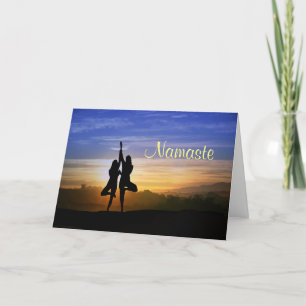 Yoga Tree Position Bonne Anniversaire Carte Namast