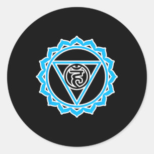 Yoga Veshuddha Throat Chakra By Blue Chakra  Classic Round Sticker