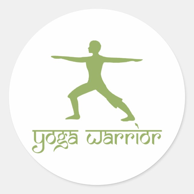 Yoga Warrior Pose Classic Round Sticker (Front)