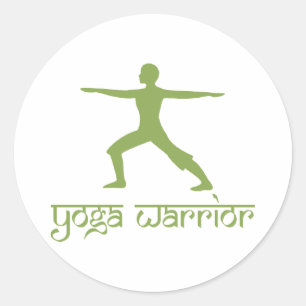 Yoga Warrior Pose Classic Round Sticker