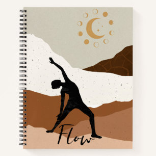 Yoga warrior pose silhouette meditation flow zen notebook