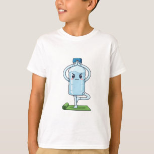 Yoga Water Bottle Balancing on Mat Kids T-Shirt