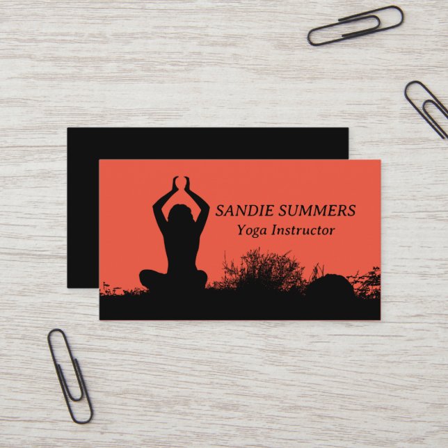 Yoga Wellness Instructor Meditation  Business Card (Front/Back In Situ)
