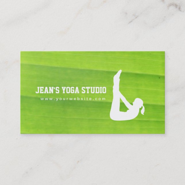 Yoga & Wellness Nature Green Business Card (Front)