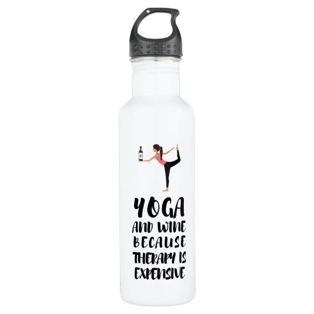 Yoga & Wine 710 Ml Water Bottle (Front)