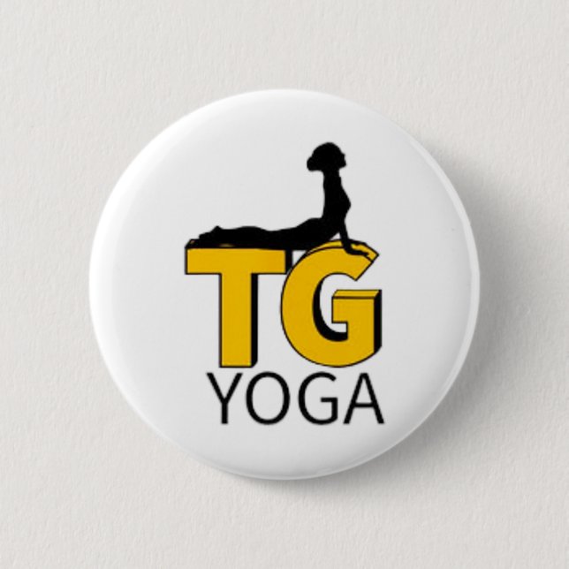 Yoga With Tg Logo  2 Inch Round Button (Front)