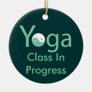 Yoga with Yin & Yang door hanger Ceramic Ornament