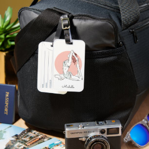 Yoga Woman custom name Luggage Tag