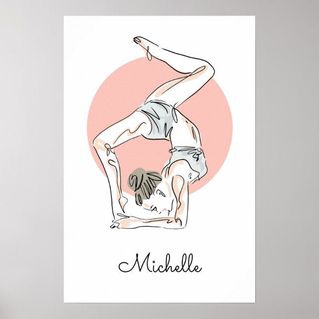 Yoga Woman custom name poster (Front)