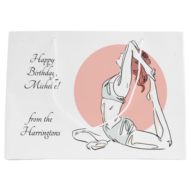 Yoga Woman custom text gift bag (Front)