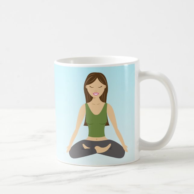 Yoga Woman In Lotus Pose Coffee Mug (Right)