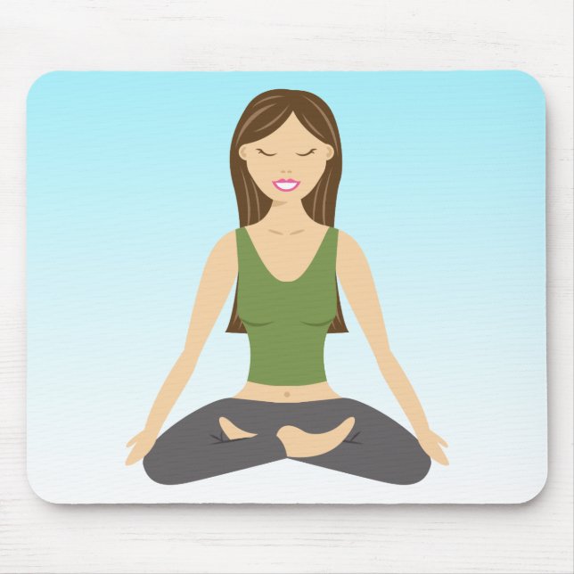 Yoga Woman In Lotus Pose Mouse Pad (Front)