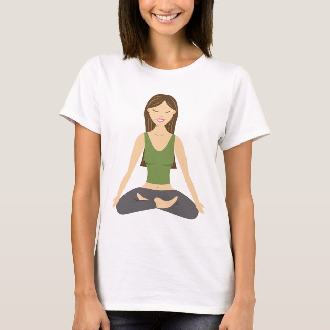 Yoga Woman In Lotus Pose T-Shirt (Front)
