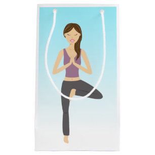 Yoga Woman In Tree Pose Small Gift Bag
