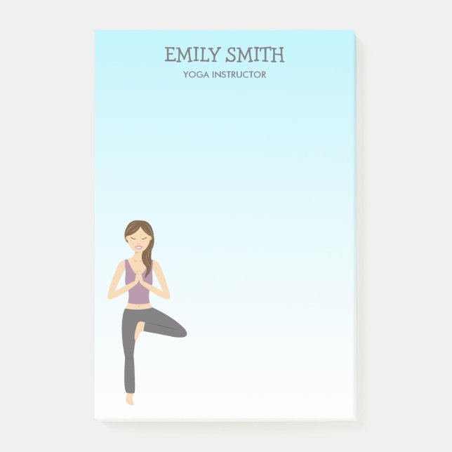 Yoga Woman In Tree Pose Yoga Instructor Post-it Notes (Front)