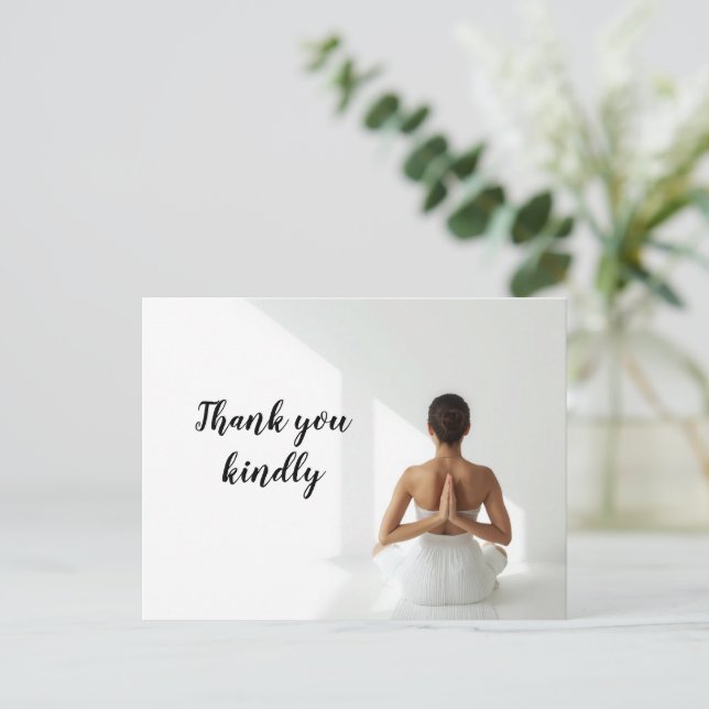 Yoga woman  postcard (Standing Front)