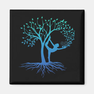 Yoga Woman With Tree Of Life Beautiful Yoga  Magnet