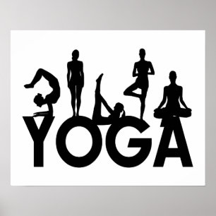 Yoga Women Silhouettes Poster