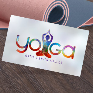 Yoga Word Art -Colourful Illustration Business Card