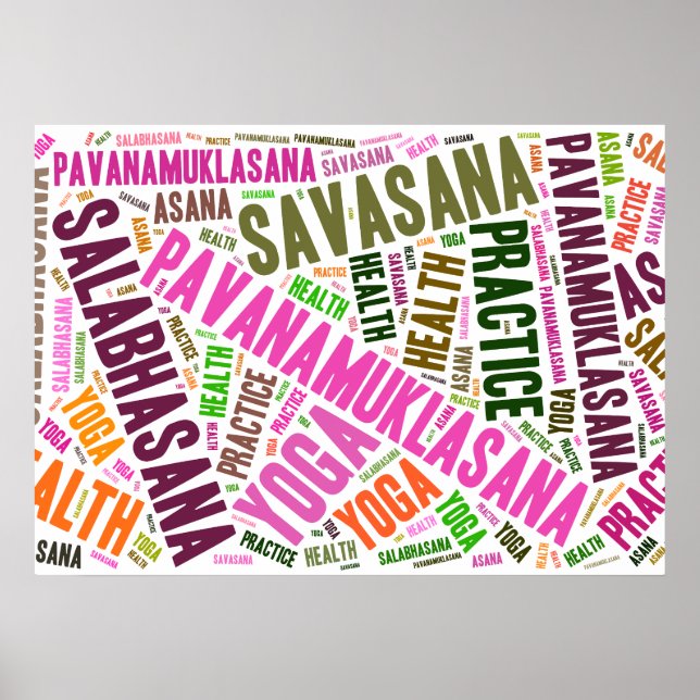 Yoga words design poster (Front)