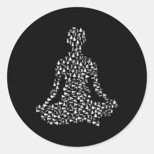 Yoga Workout Motivation Cly Style  Classic Round Sticker