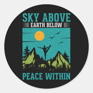 Yoga Workout Sky Above Peace Below Classic Round Sticker
