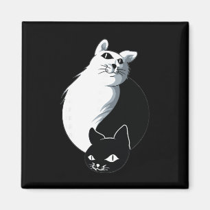 Yoga Ying Yang Cat Magnet