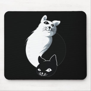 Yoga Ying Yang Cat Mouse Pad
