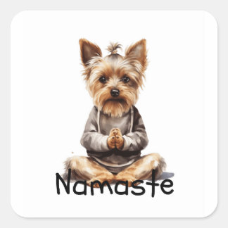 Yoga Yorki Square Sticker