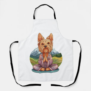 Yoga Yorkie � Funny Meditating Dog Apron