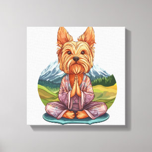 Yoga Yorkie � Funny Meditating Dog Canvas Print