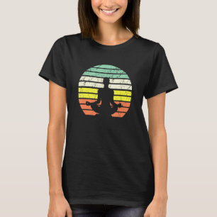 Yoga Zen Pose Meditation Vintage Retro Sunset T-Shirt