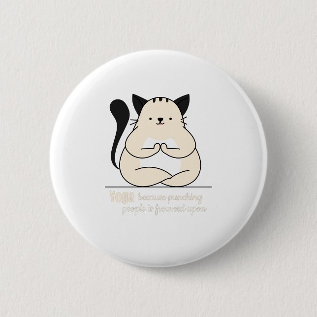 yogacat 2 inch round button (Front)