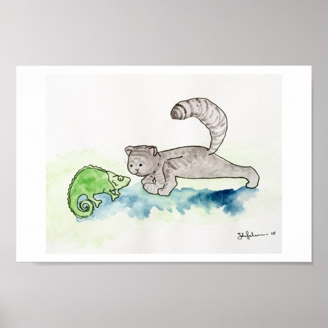 YogaCat in LizardPose Poster (Front)
