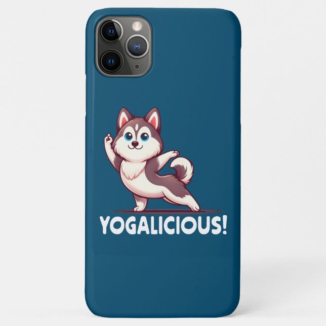 Yogalicious Cute Cartoon Husky Dog - Serene Yoga Case-Mate iPhone Case (Back)