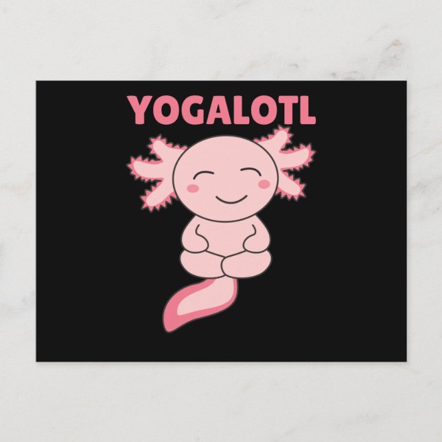Yogalotl Axolotl Makes Yoga Lovers Sweet Animals Postcard (Front)