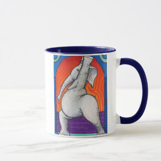 Yogaphant 4 Blue Handled Ringer Mug