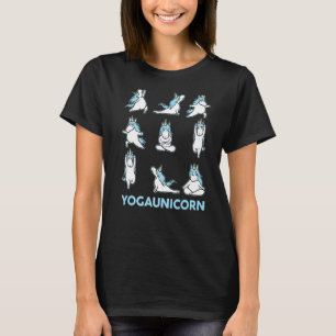 Yogaunicorn Pose Unicornmotif Meditation Acro Hath T-Shirt