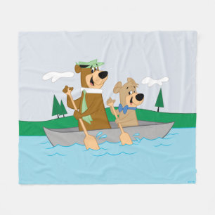 Yogi Bear and Boo Boo Fun Canoe Adventure Fleece Blanket